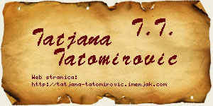 Tatjana Tatomirović vizit kartica